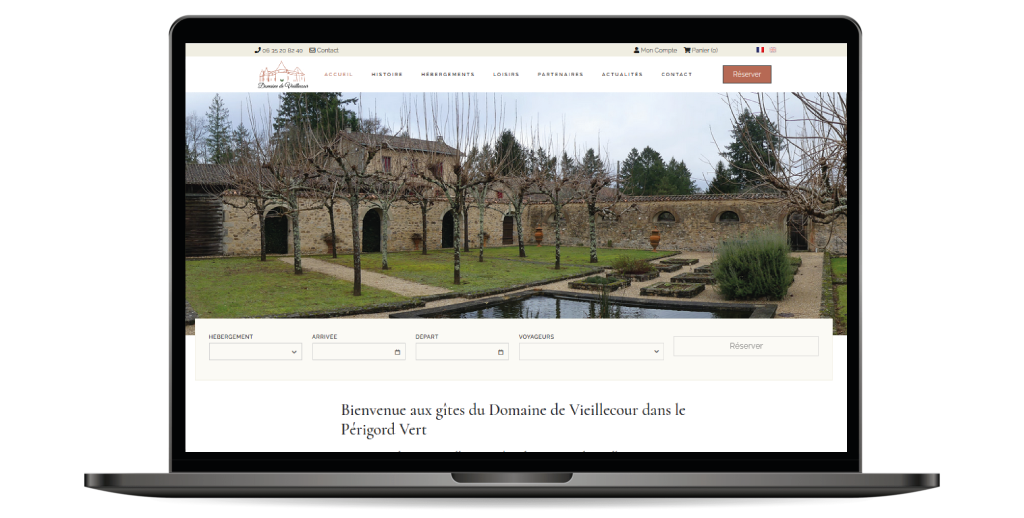 Domaine de Vieillecour - site internet réalisé par Cogitime