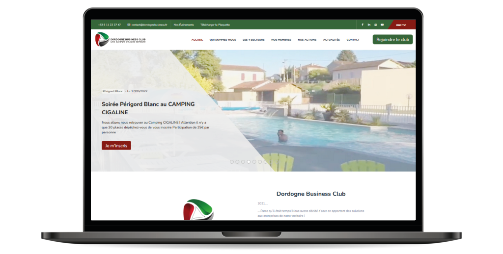 Dordogne-Business-Club site réalisé par Cogitime