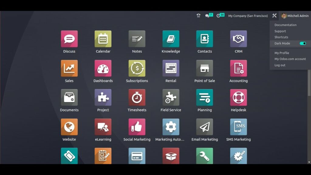 Odoo V16 Dark mode